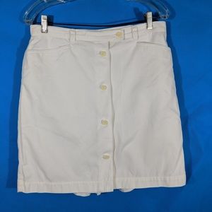 Vtg 90s White Cotton Skort with Button Down Front Size 12